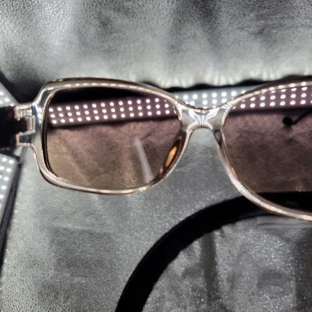 Oscar De La Renta Clear Peachy Pink Frame Sunglasses with Tortoise Arms